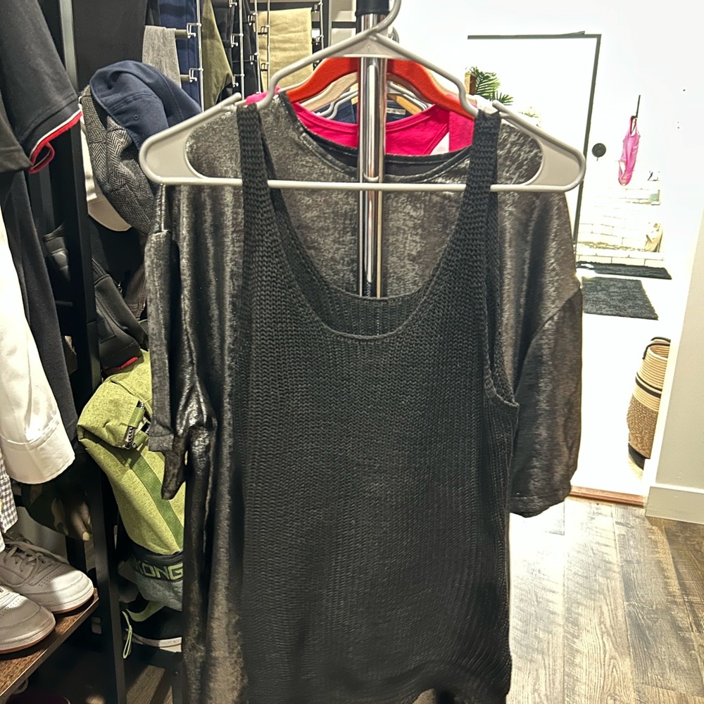 Black Layered Knit Top